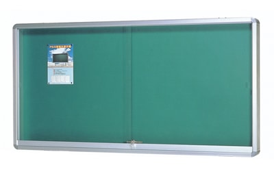 アルミ製屋外掲示板ポスターケース　壁付型　シルバー