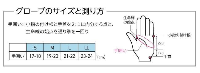 フィッシンググローブのサイズ表