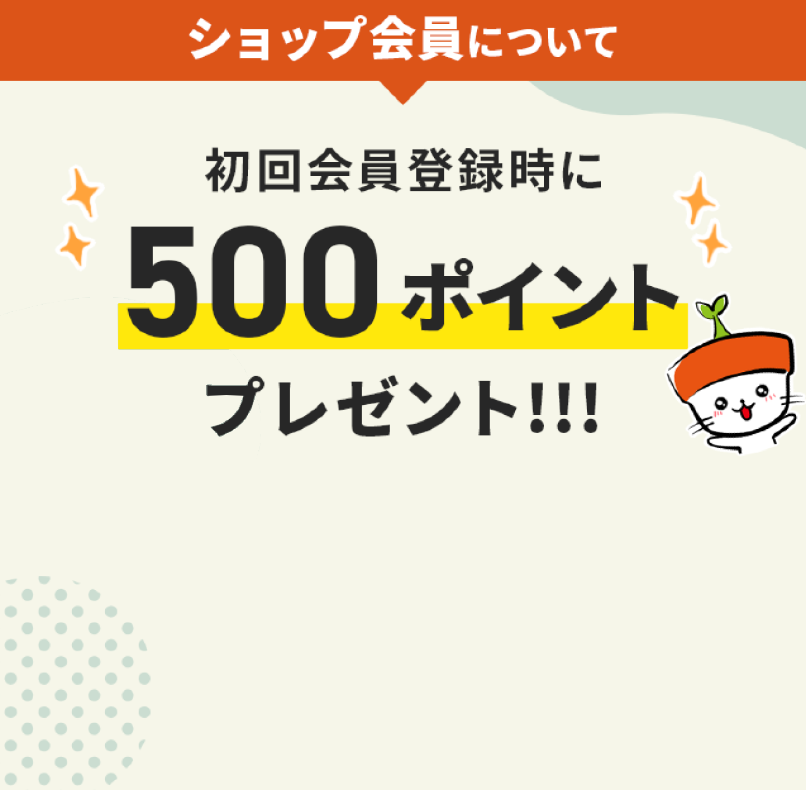 初回会員登録時に500ポイントプレゼント!!!