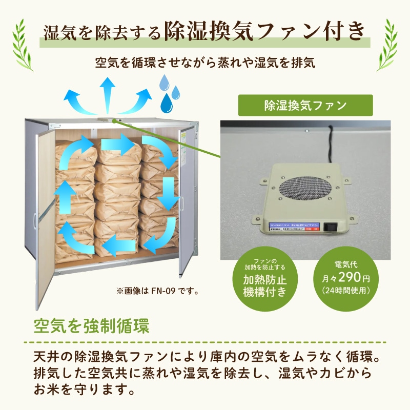 ファン付き総桐米保管庫5