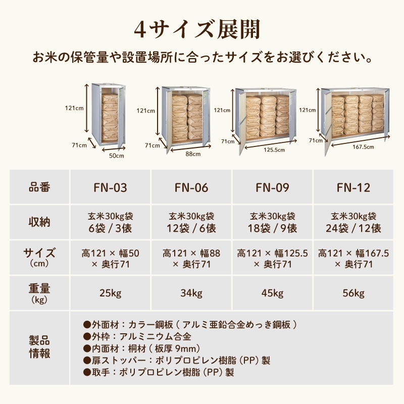 ファン付き総桐米保管庫9