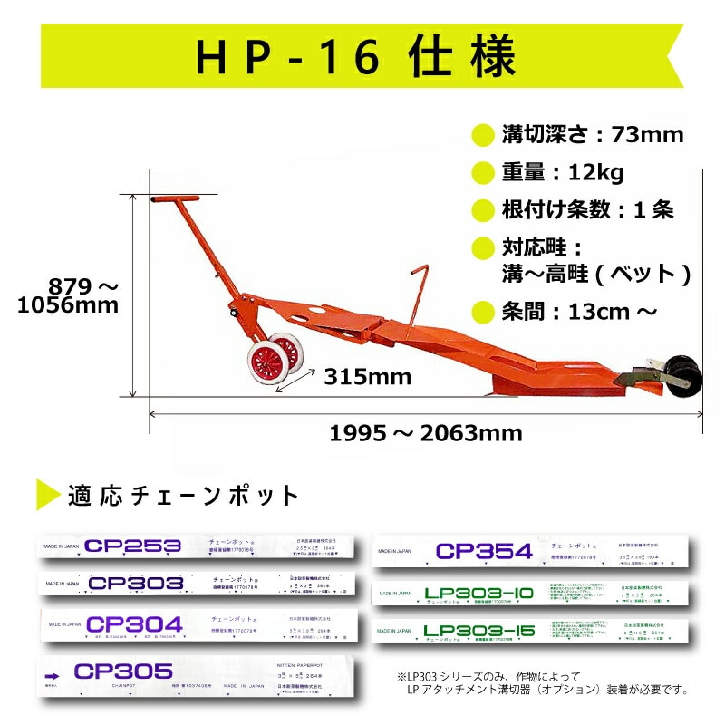 ひっぱりくん HP-16 溝切深さ: 73mm用