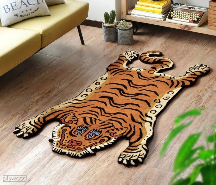 チベタンタイガーラグ スモール DETAIL Tibetan Tiger Rug Sサイズ