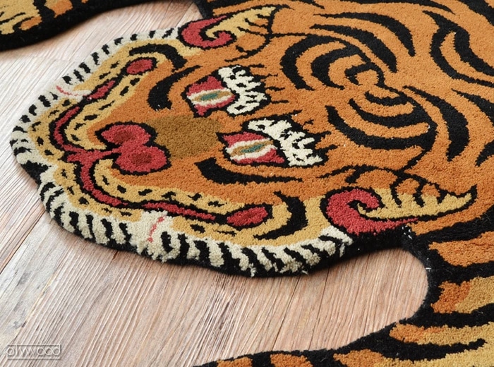 チベタンタイガーラグ ミディアム DETAIL Tibetan Tiger Rug Mサイズ