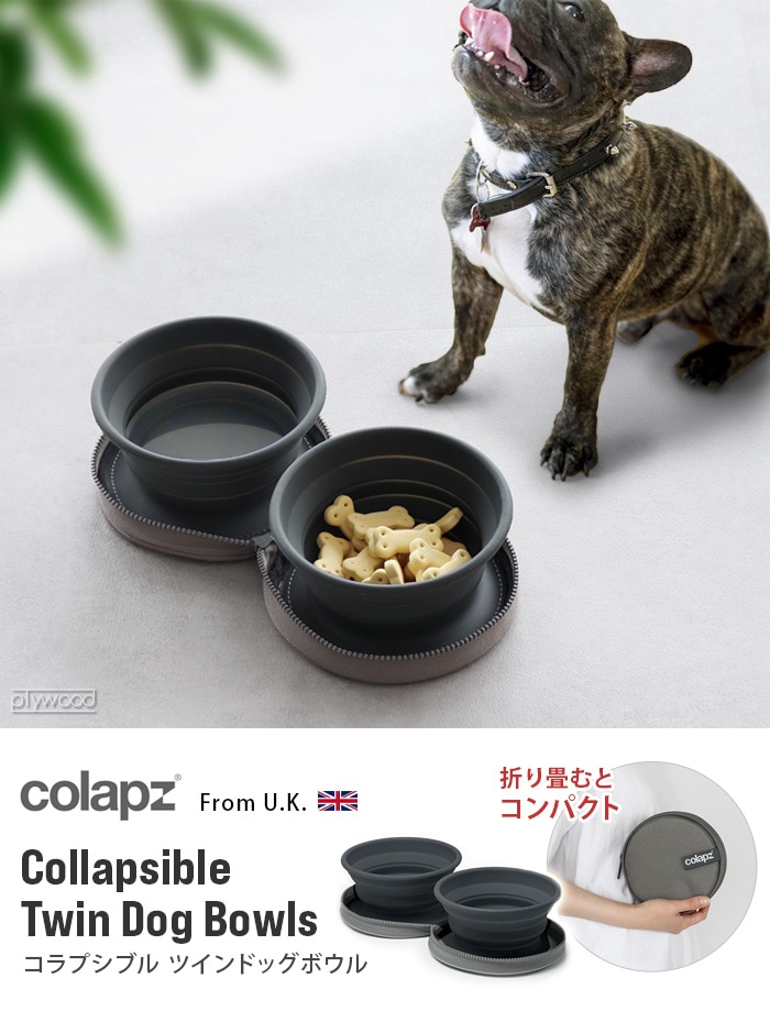 Vision V-240B ２個セットGrab It Bowl 16cmUSA COLAPZ Collapsible Twin Dog Bowls | ペット | plywood(プライウッド)