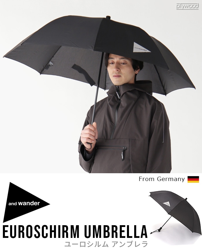 アンドワンダー ユーロシルム アンブレラ and wander EuroSCHIRM umbrella ブラック-plywood