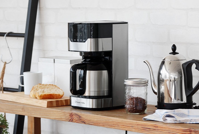 Russell Hobbs10カップ ラッセルホブスグランドリップ　7651JPガラス容器コーヒーメーカー機能