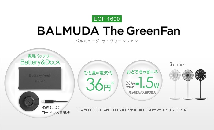 バルミューダ ザ・グリーンファン BALMUDA The GreenFan EGF-1600 ...