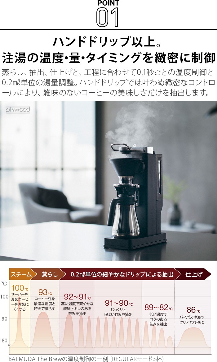 【新品未使用】コーヒーメーカー バルミューダ ザ・ブリュー K06A-BK