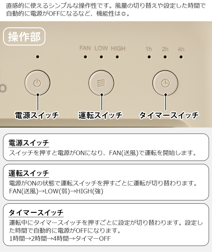 BRUNO 2アングルセラミックファンヒーター BOE101 | インテリア家電