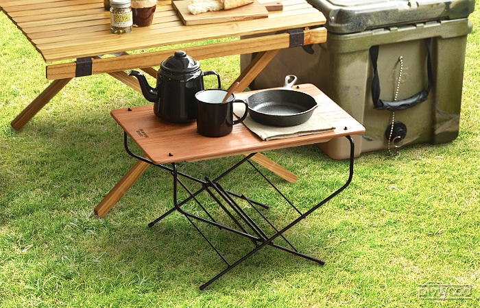 ハングアウト ファイヤーサイドテーブル ステンレストップ ＋ ログキャリー セット Hang Out Fire side Table  stainless top-plywood