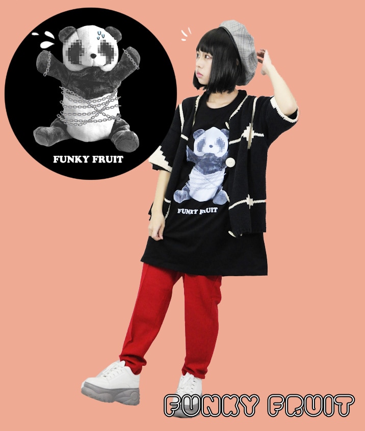FUNKY FRUIT オリジナル 囚われパンダプリントTシャツ 3XL 男女兼用 