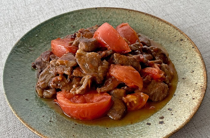 トマトとラム肉の炒め物