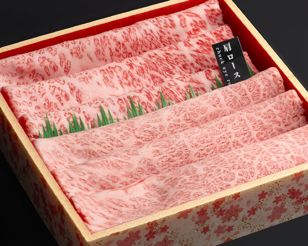 指定牧場の近江牛と宮崎牛の食べ比べが出来る和牛スライス箱