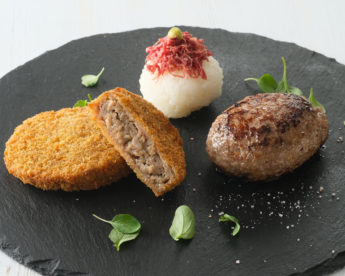 池口名物Aセット（ミンチカツ、和牛コンビーフ、ハンバーグステーキ）