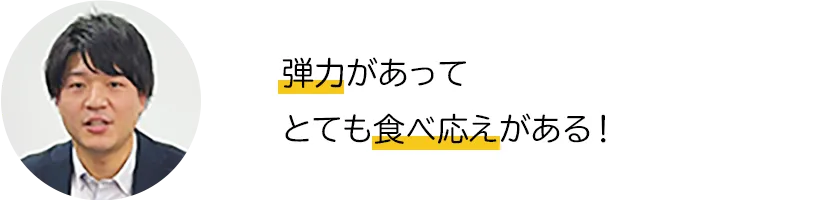 弾力があってとても食べ応えがある！
