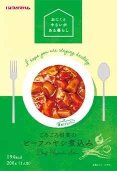 ごろごろ根菜のビーフハヤシ煮込み