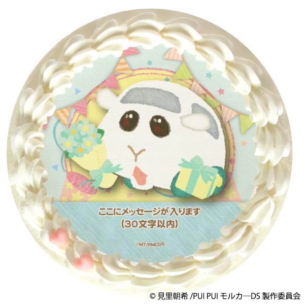 【メッセージ入り】 プリケーキ(シロモ)[PUI PUI モルカー] 5号 15cm 1