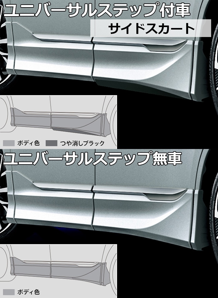 VOXY　90系モデリスタサイドスカート ヴォクシー90系専用 モデリスタ エアロ3点セット Sharp × VALOUR