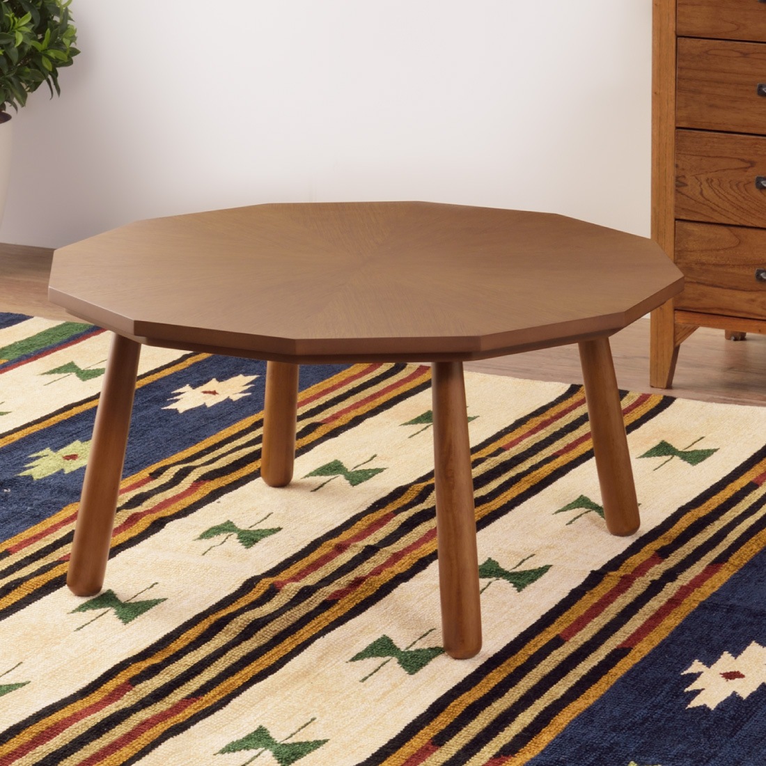 メーカー直送】 KT-110N こたつテーブル 80×80cm ブラウン 木製 天然木