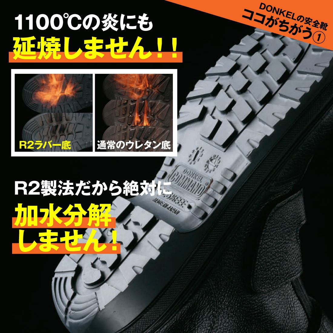 1100°Cの炎にも延焼しません