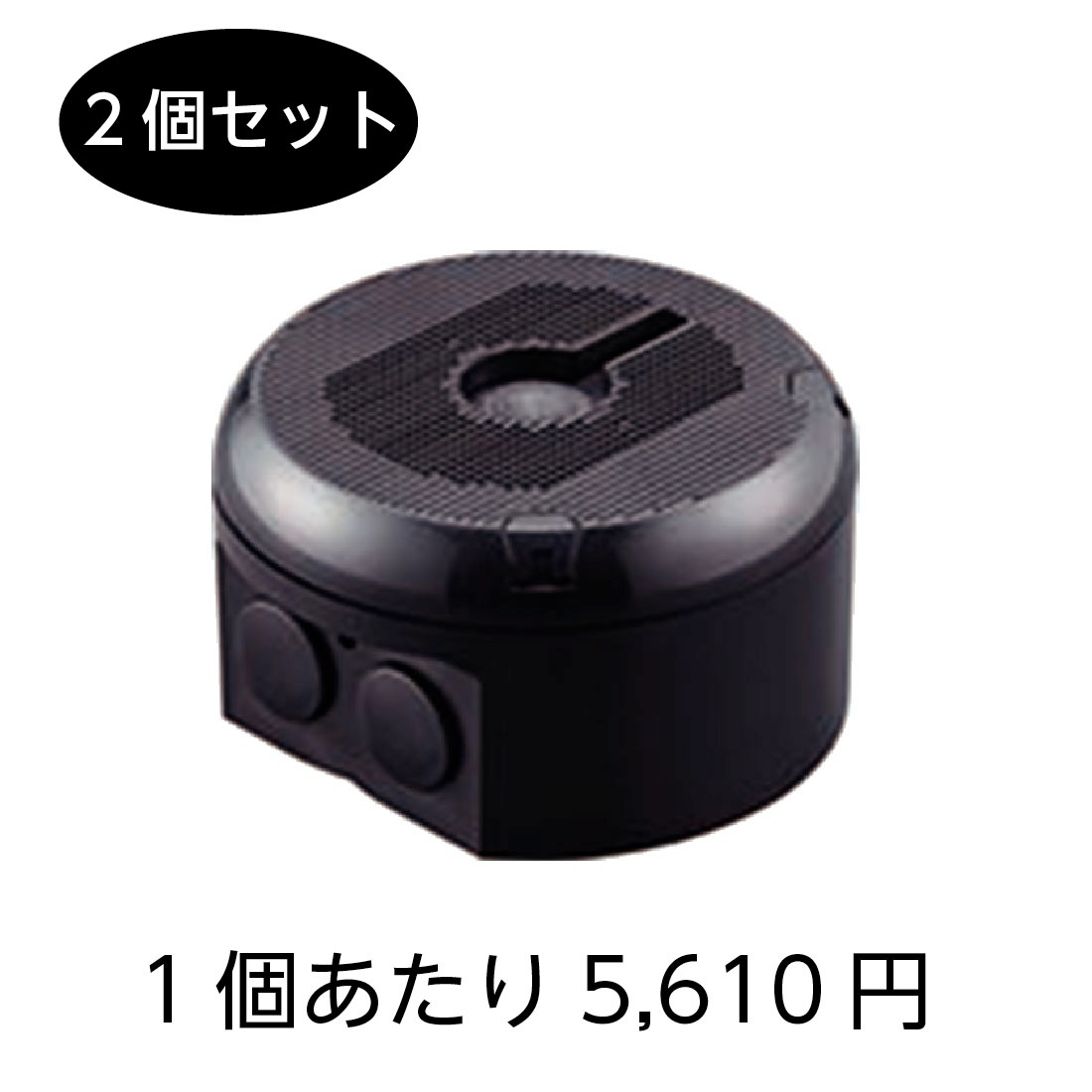 ドームカメラ対応の防犯カメラ取付ボックス ブラック丸型