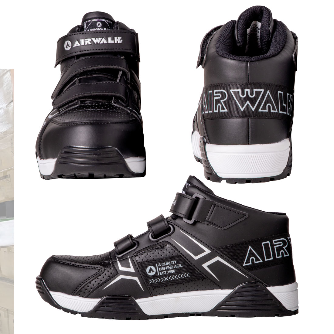 即配】 安全靴 ベルトライン AW-970/ブラック AW-980/ホワイト 3本