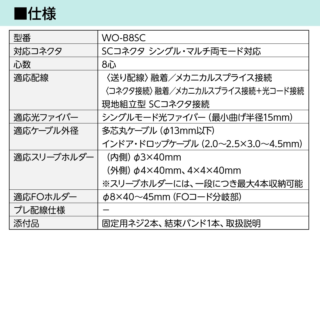 法人限定・メーカー直送】 WO-B8SC 光成端箱 8心 コネクタタイプ 多心
