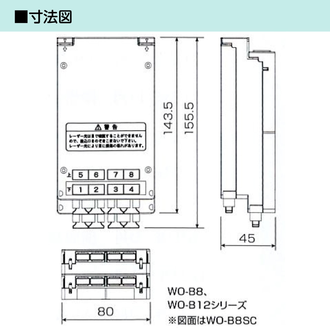 法人限定・メーカー直送】 WO-B8SC 光成端箱 8心 コネクタタイプ 多心