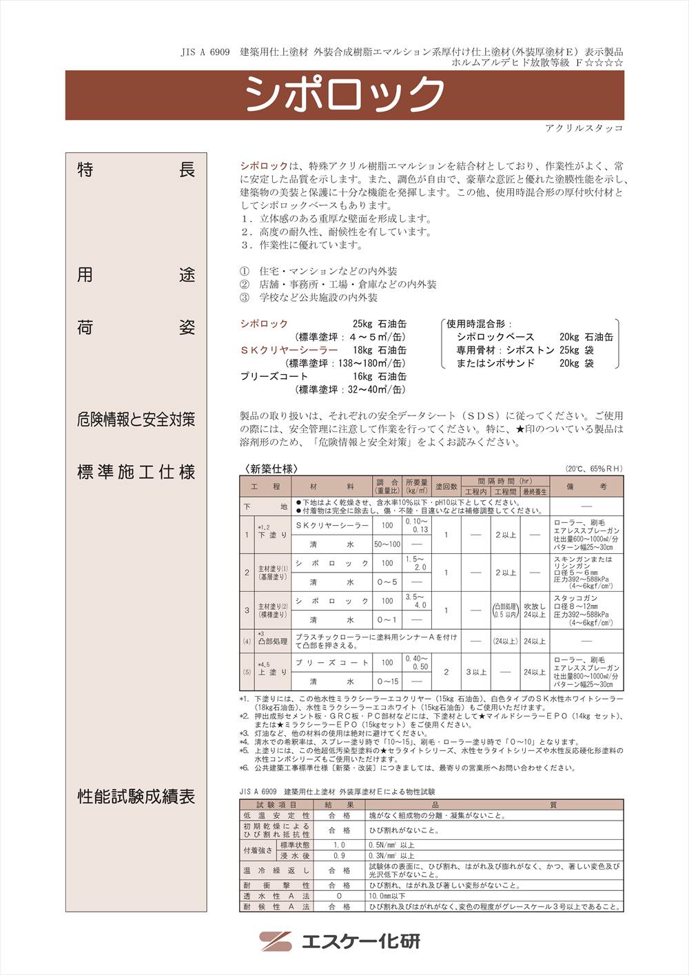 送料無料！シポロック 25kg 艶消し 淡彩色 エスケー化研 外装用 塗料