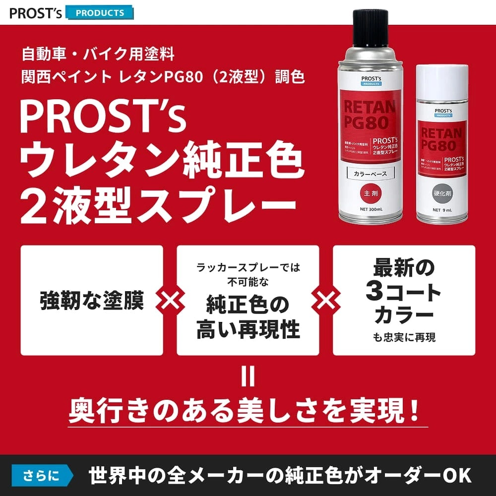 PROST's ウレタン純正色 2液型スプレー スズキ ZYW/XYW オフブルー