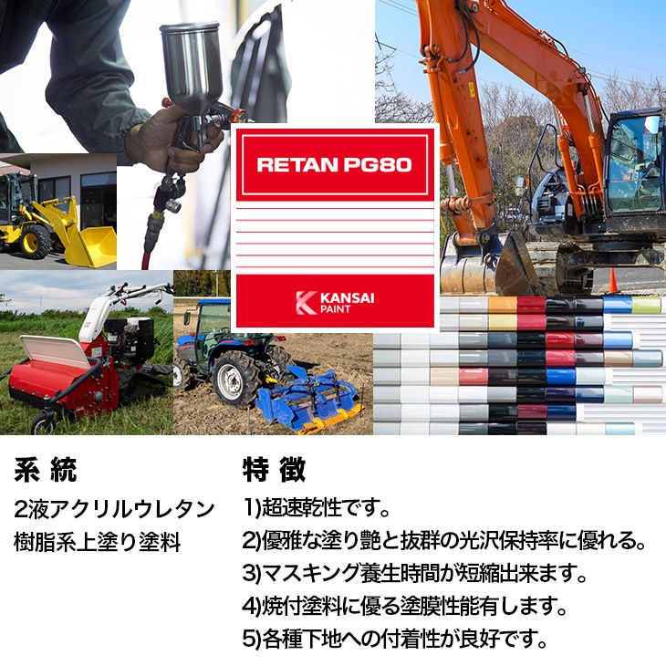 K0705 　お値引き専用ページ　泡二　4本 ヤンマー 新ディープグリーン A1419 対応 | 関西ペイントPG80 2液