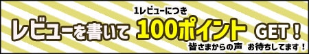 レビュー書いたら1レビューにつき100ポイントプレゼント