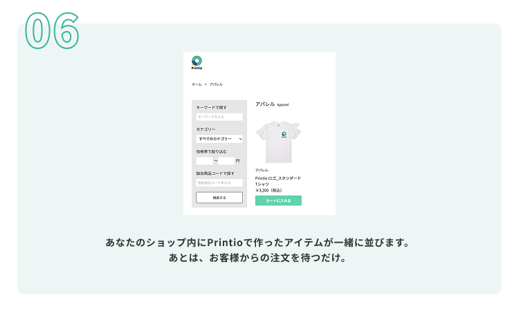 出品後はお客様からのご注文を待つだけ