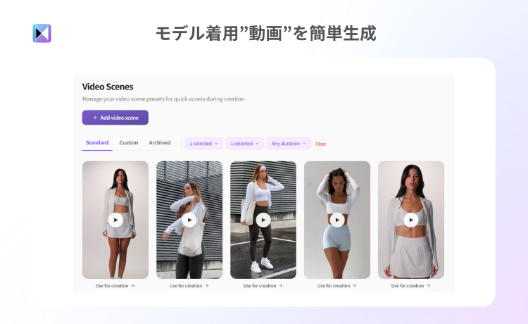 モデル着用 動画を簡単生成