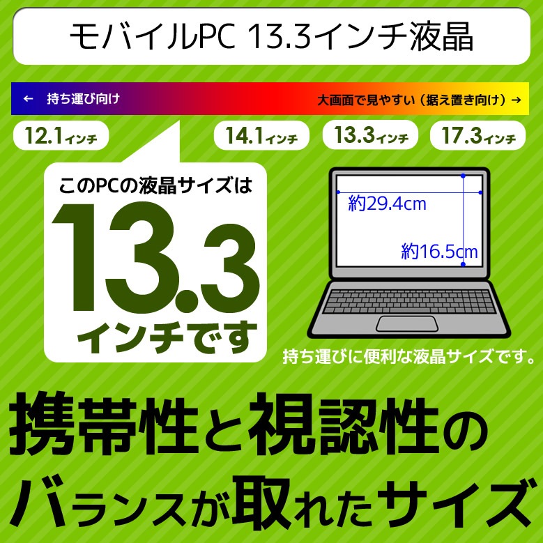 Windows11 / 10 / 7 OS選択可 モバイル ノートパソコン WPS Office 