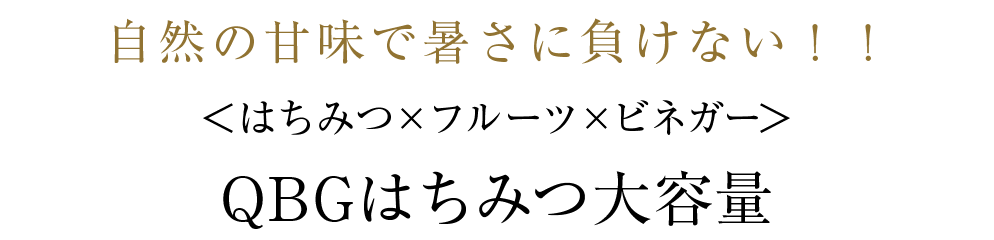 自然の甘味で暑さに負けない！！＜はちみつ×フルーツ×ビネガー＞QBGはちみつ大容量