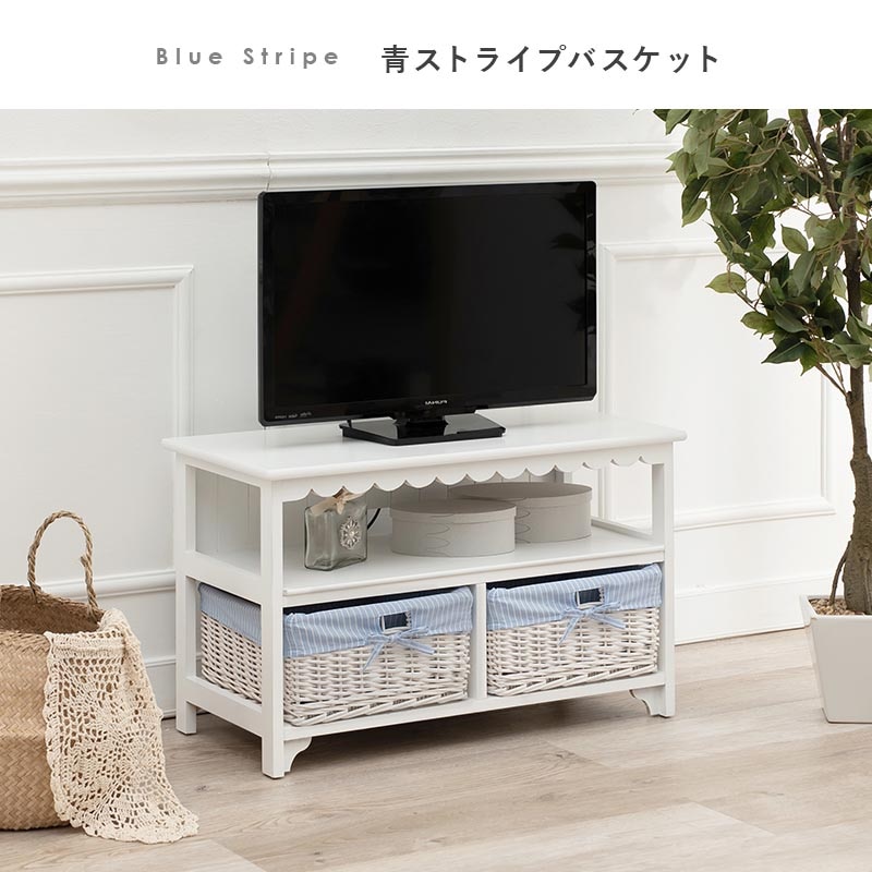 SALE_姫系】選べるテレビ台 幅70cm【Frill】フリル（テレビ台 ローボード おしゃれ 白 収納 完成品 かわいい 可愛い 姫系 引出し TV台  ロータイプ 32型 32V 32インチ フリル かご バスケット 棚 ラック カントリー 韓国風） | すべての商品 | Hagihara  Furniture