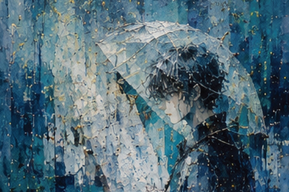 作例：雨音の行方（透 白雨）