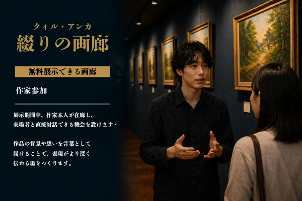 作家参加 来場者と交流 展示会