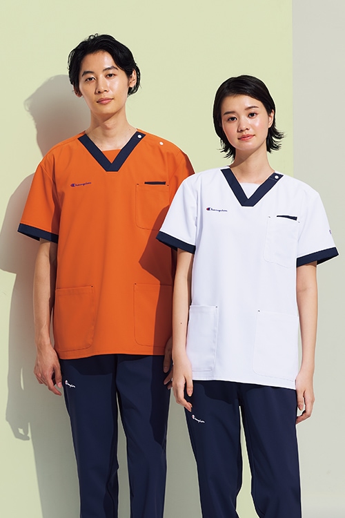 HS-8154 Champion 男女兼用プルオーバースクラブ[オレンジ]