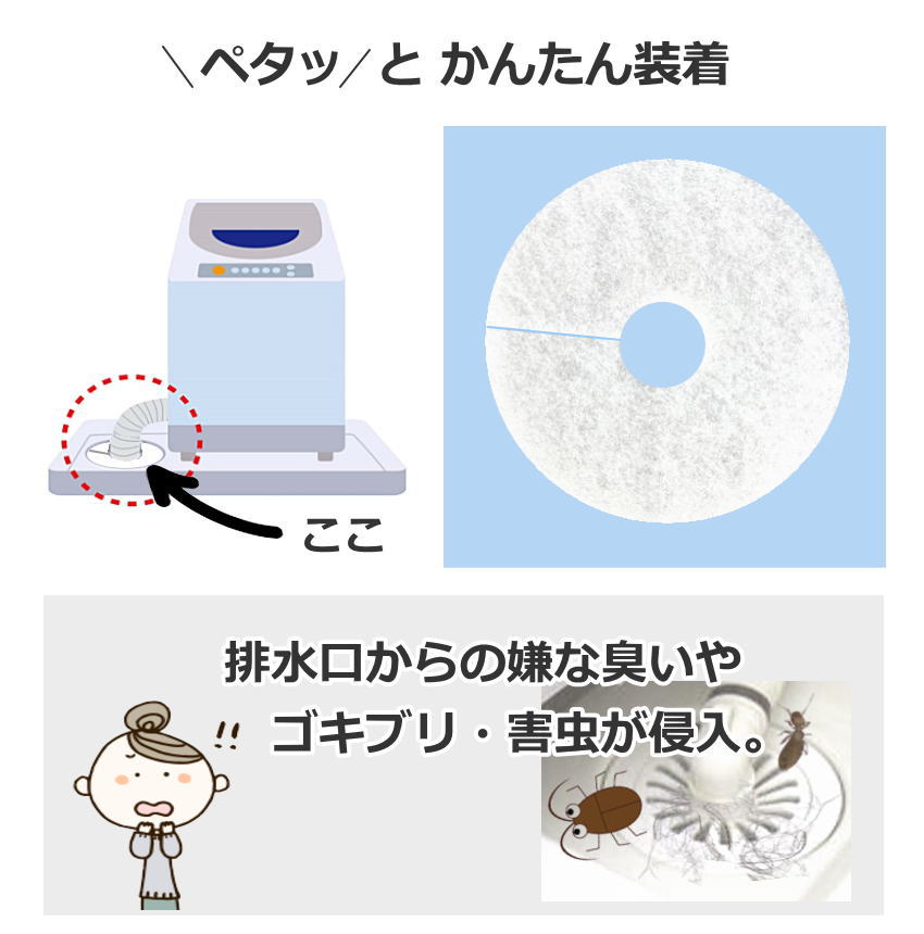 洗濯機 排水口カバー 排水口フィルター (4枚入) 厚手 手洗い可能 日本