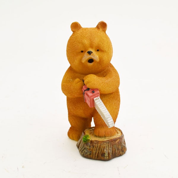 ダッドベア チェーンソー くま レジン オブジェ クマ 置物