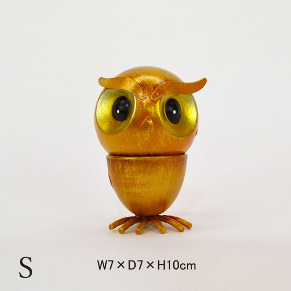 アイアンオウル ふくろうオーナメント ゴールド S 縁起物