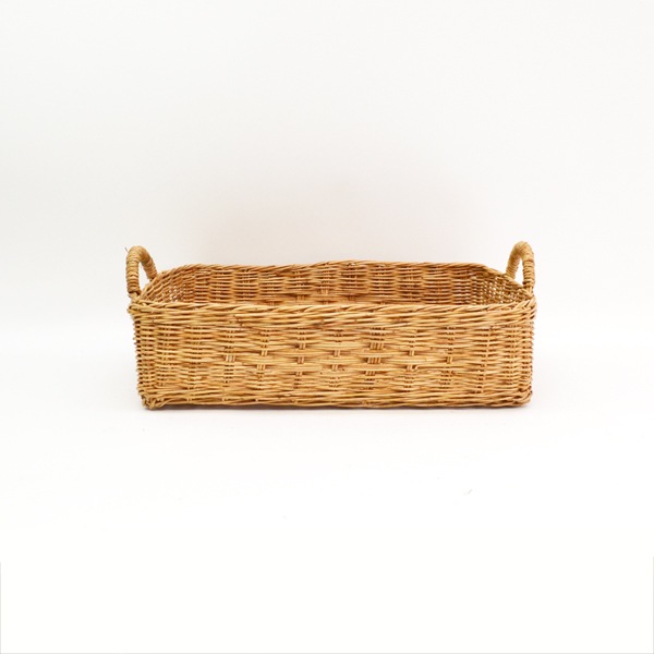 ラタン取手1 浅型バスケット S 四角 タイ製 ディスプレイ