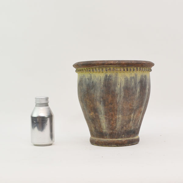 テラコッタ植木鉢 黒い装飾 大 keishin_800pot-rim52