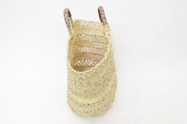 モロッコ製 透かし編み マルシェかごバッグ 椰子 かごバッグ
