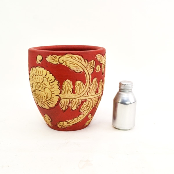 カラーテラコッタ鉢 植木鉢 レッドSS 7 赤