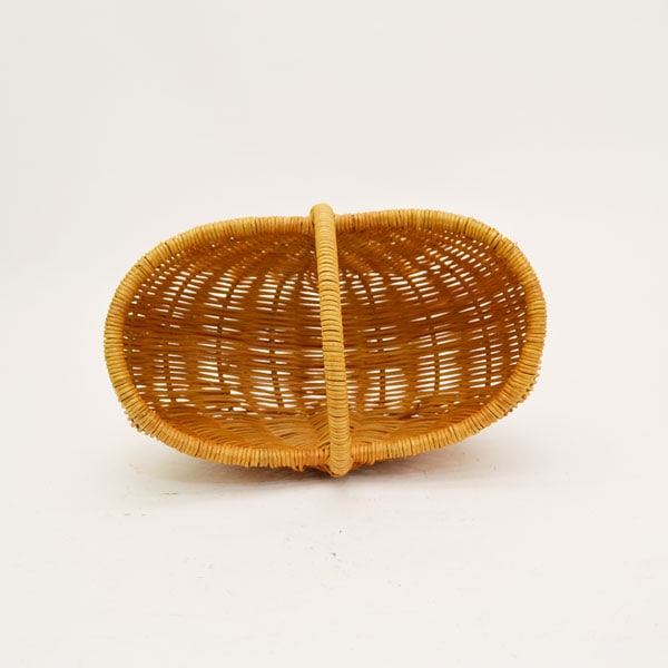 ラタン オーバル1本手 桃尻 バスケット かご 便利なかご ナチュラル