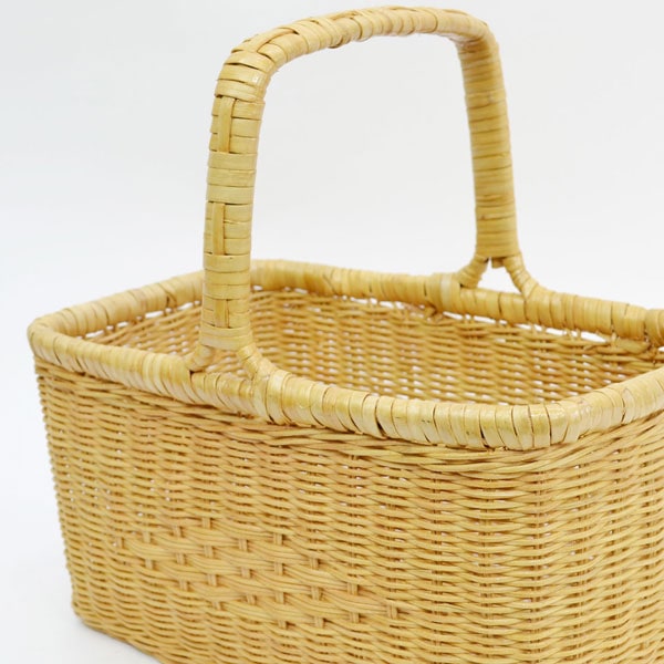 giau ラタン製 ピクニックバスケット スクエア 一本手